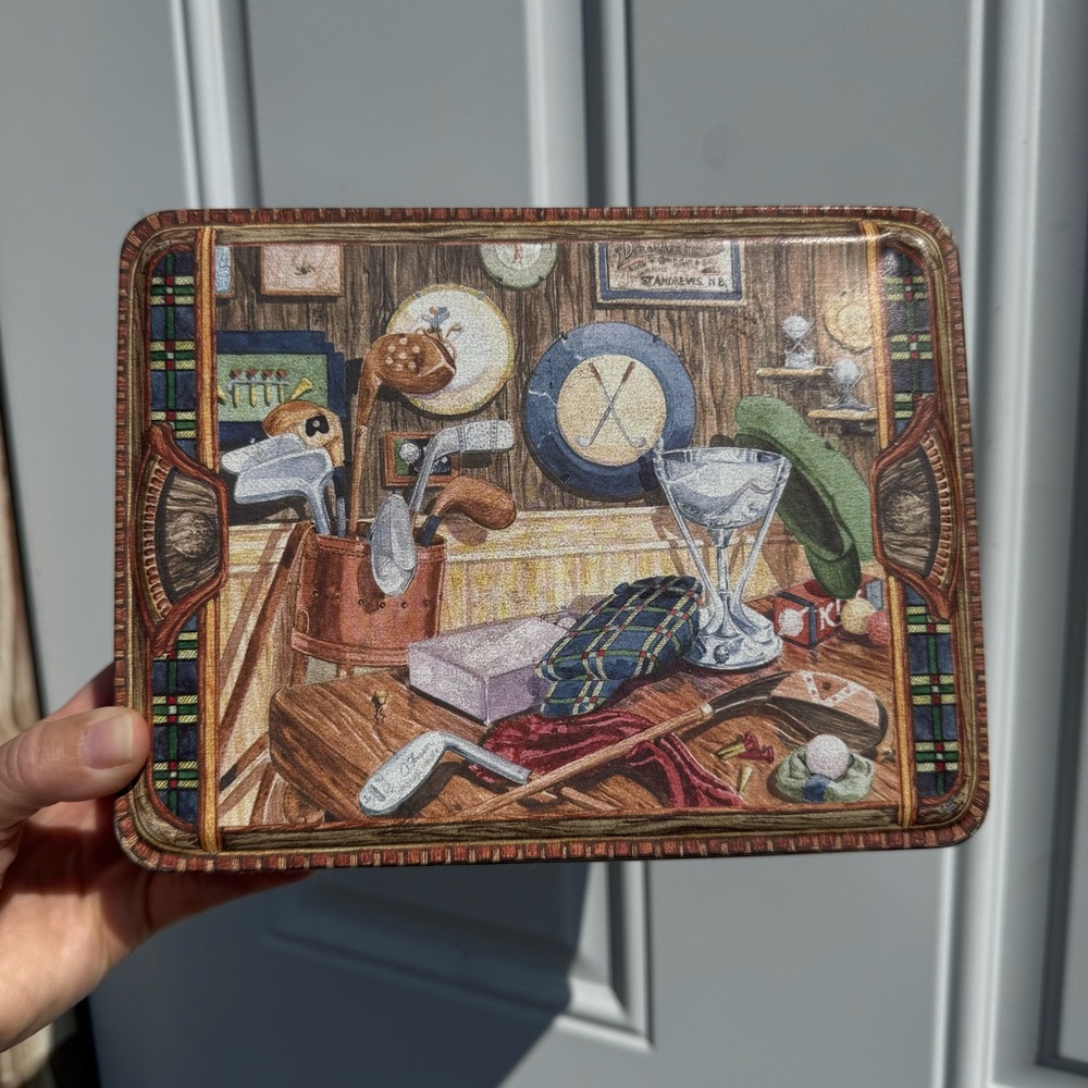 Vintage Biscuit Tin Golf Theme
